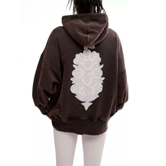 Free People Tops - Free People Movement NWT Sprint to the Finish Logo Hoodie Black Small